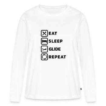 Planeurs Planeurs Planeurs - T-shirt manches longues Premium bio Femme - blanc - Devant - Julia (174cm)