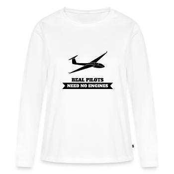 Planeurs Planeurs Planeurs - T-shirt manches longues Premium bio Femme - blanc - Devant - Julia (174cm)