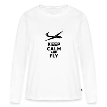 Planeurs Planeurs Planeurs - T-shirt manches longues Premium bio Femme - blanc - Devant - Julia (174cm)