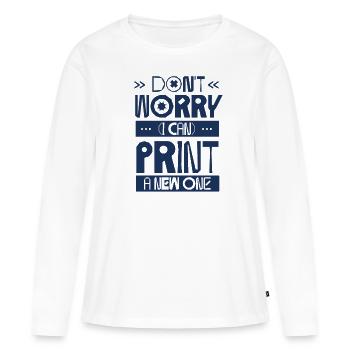 Imprimeur 3D Impression 3D - T-shirt manches longues Premium bio Femme - blanc - Devant - Julia (174cm)