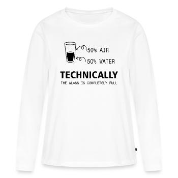 Glass Wasser Nerd - Frauen Premium Bio Langarmshirt - Weiß - Vorne - Julia (174cm)