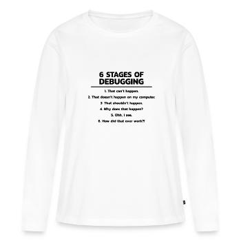 Programmierer Debugging Debug - Frauen Premium Bio Langarmshirt - Weiß - Vorne - Julia (174cm)