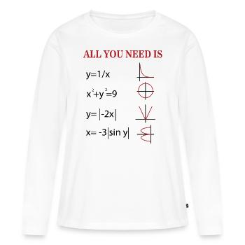 Formule de l’amour - T-shirt manches longues Premium bio Femme - blanc - Devant - Julia (174cm)