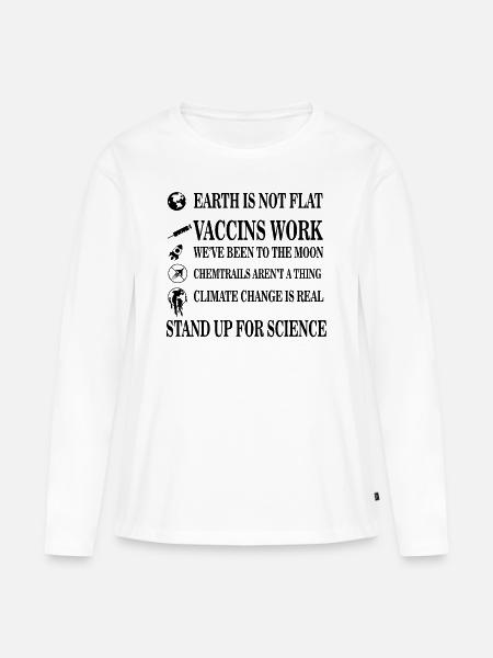 Steh Auf Für Wissenschaft - Frauen Premium Bio Langarmshirt - Weiß