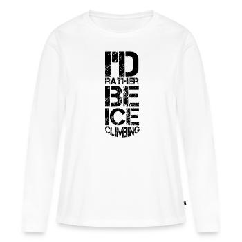 Eisklettern Eistour Eiswand Eiskletterer Eispickel - Frauen Premium Bio Langarmshirt - Weiß - Vorne - Julia (174cm)
