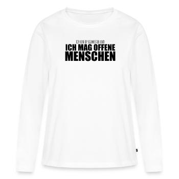 Ich bin OP Schwester und ich mag offene Menschen - Frauen Premium Bio Langarmshirt - Weiß - Vorne - Julia (174cm)