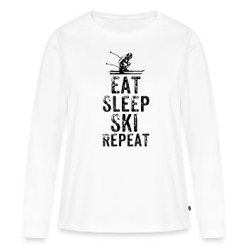 Skiurlaub - Frauen Premium Bio Langarmshirt - Weiß - Vorne - Julia (174cm)