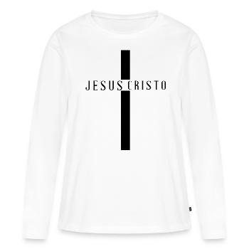 Jésus Christ - T-shirt manches longues Premium bio Femme - blanc - Devant - Julia (174cm)