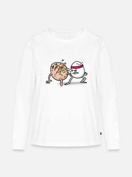 EGG FIGHT Eier kampf - Frauen Premium Bio Langarmshirt - Weiß