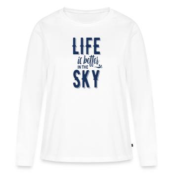 parachute - T-shirt manches longues Premium bio Femme - blanc - Devant - Julia (174cm)