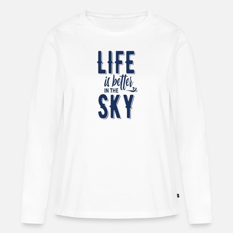 Fallschirm - Frauen Premium Bio Langarmshirt - Weiß