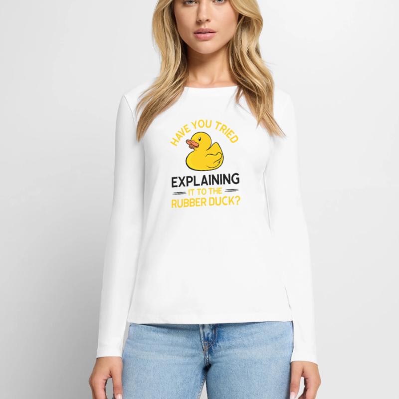 Programmer Rubber Duck Debug Women's Premium Organic Long Sleeve Shirt