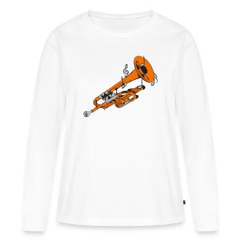 instruments à vent - T-shirt manches longues Premium bio Femme - blanc - Devant - Julia (174cm)