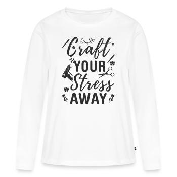 bricoler - T-shirt manches longues Premium bio Femme - blanc - Devant - Julia (174cm)