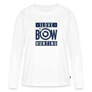 Chasseur d’arc chasseur De Chasse Arc Flèche et Arc Arc - T-shirt manches longues Premium bio Femme - blanc - Devant - Julia (174cm)