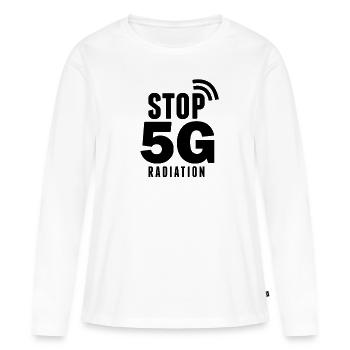 Anti 5G Funk 5G Strahlung Mobilfunk Gegner - Frauen Premium Bio Langarmshirt - Weiß - Vorne - Julia (174cm)