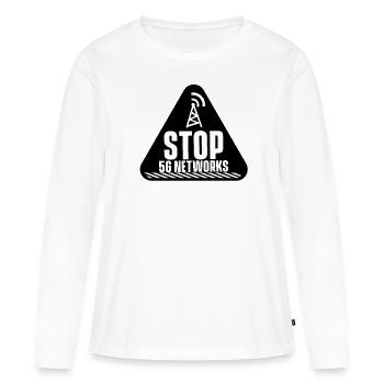 Gegner Funk Mobilfunk 5G Strahlung Anti 5G - Frauen Premium Bio Langarmshirt - Weiß - Vorne - Julia (174cm)