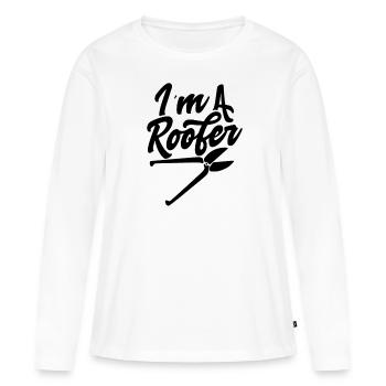 Je suis couvreur - T-shirt manches longues Premium bio Femme - blanc - Devant - Julia (174cm)