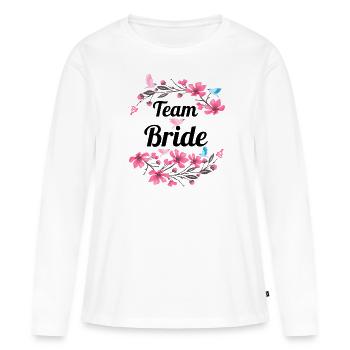 Mariée d'équipe - T-shirt manches longues Premium bio Femme - blanc - Devant - Julia (174cm)