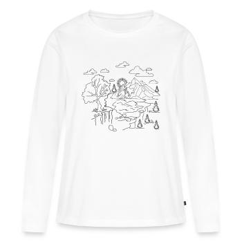 Panorama de mère nature - T-shirt manches longues Premium bio Femme - blanc - Devant - Julia (174cm)