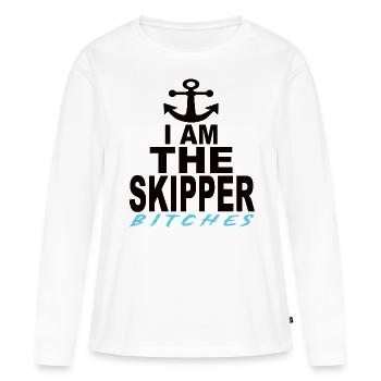 skipper - T-shirt manches longues Premium bio Femme - blanc - Devant - Julia (174cm)