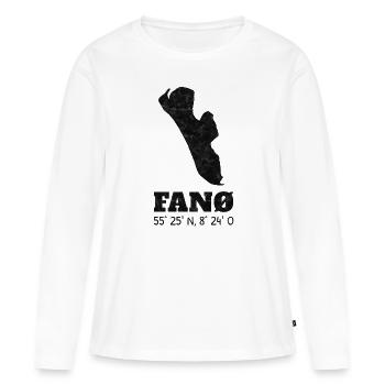 Fanö Dänemark Koordinaten Urlaub - Frauen Premium Bio Langarmshirt - Weiß - Vorne - Julia (174cm)