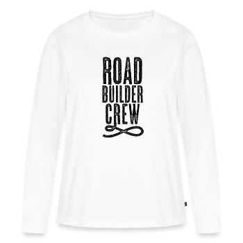 Constructeurs de routes asphaltées Ouvriers du bâtiment Équipe de construction routière - T-shirt manches longues Premium bio Femme - blanc - Devant - Julia (174cm)
