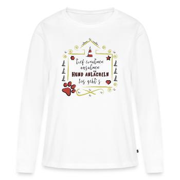 Rally Obedience Design für Hundesport mit Hund - Frauen Premium Bio Langarmshirt - Weiß - Vorne - Julia (174cm)