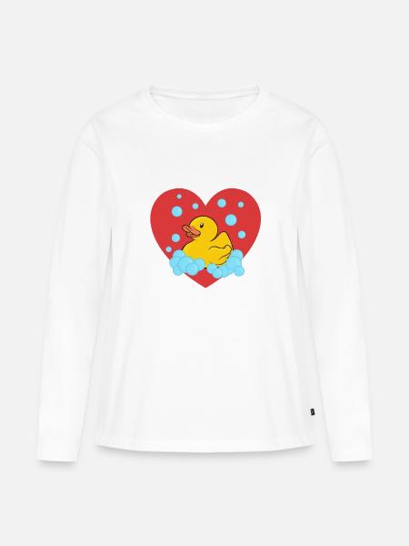 Badeente Gummiente - Frauen Premium Bio Langarmshirt - Weiß