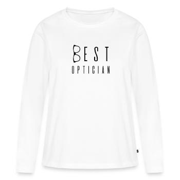 Opticien ophtalmique yeux équipe Opticien Opticien opticien - T-shirt manches longues Premium bio Femme - blanc - Devant - Julia (174cm)