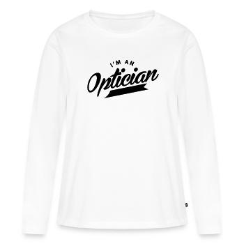 Opticiens - T-shirt manches longues Premium bio Femme - blanc - Devant - Julia (174cm)