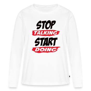 Motivation - T-shirt manches longues Premium bio Femme - blanc - Devant - Julia (174cm)