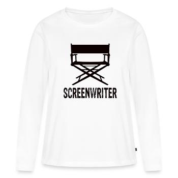 Cinéma - T-shirt manches longues Premium bio Femme - blanc - Devant - Julia (174cm)