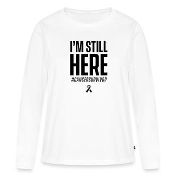 Survie cancer du sein Cancers survients - T-shirt manches longues Premium bio Femme - blanc - Devant - Julia (174cm)