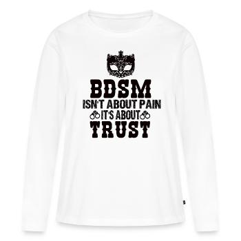 Ensemble bdsm - T-shirt manches longues Premium bio Femme - blanc - Devant - Julia (174cm)
