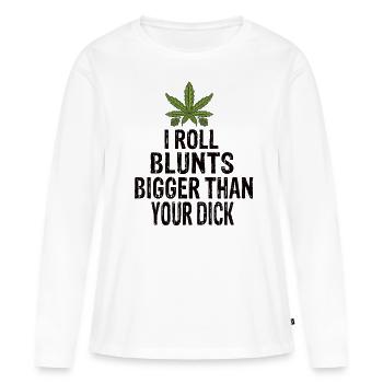 Pot fumigène - T-shirt manches longues Premium bio Femme - blanc - Devant - Julia (174cm)