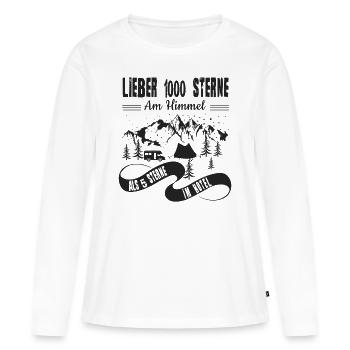Lieber Sternenhimmel Als Hotel Camping - Frauen Premium Bio Langarmshirt - Weiß - Vorne - Julia (174cm)