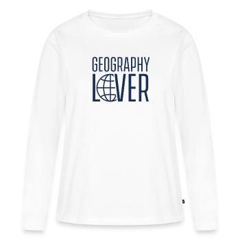 Géographe géographie géographe géographie équipe - T-shirt manches longues Premium bio Femme - blanc - Devant - Julia (174cm)