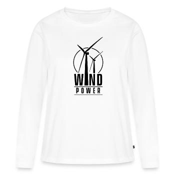 Énergie éolienne énergie éolienne - T-shirt manches longues Premium bio Femme - blanc - Devant - Julia (174cm)