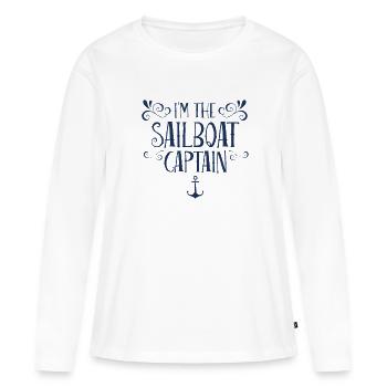 Voile de voile - T-shirt manches longues Premium bio Femme - blanc - Devant - Julia (174cm)