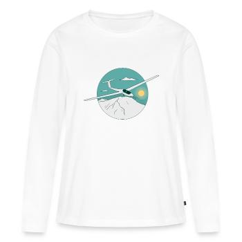 Planeur planeur planeur - T-shirt manches longues Premium bio Femme - blanc - Devant - Julia (174cm)