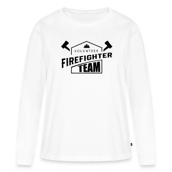 Équipe des pompiers volontaires - T-shirt manches longues Premium bio Femme - blanc - Devant - Julia (174cm)