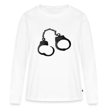 Menottes criminelles construction Kanst - T-shirt manches longues Premium bio Femme - blanc - Devant - Julia (174cm)