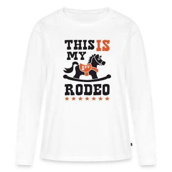rodeo - T-shirt manches longues Premium bio Femme - blanc - Devant - Julia (174cm)