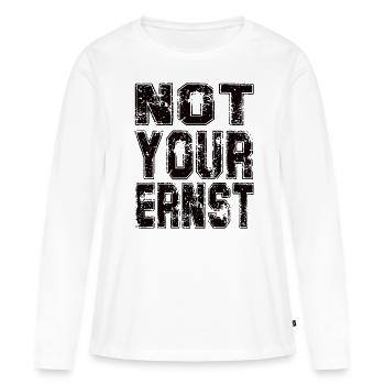 Pas ton sérieux - T-shirt manches longues Premium bio Femme - blanc - Devant - Julia (174cm)