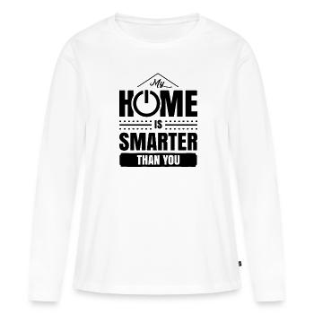 Ma maison est plus intelligente que votre maison intelligente - T-shirt manches longues Premium bio Femme - blanc - Devant - Julia (174cm)