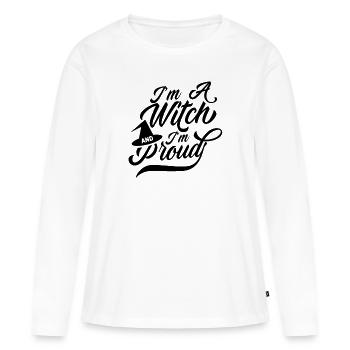 Je suis une sorcière et fière sorcière sorcière sorcière - T-shirt manches longues Premium bio Femme - blanc - Devant - Julia (174cm)