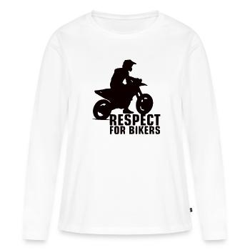Motocross casque de motocross motocross moto - T-shirt manches longues Premium bio Femme - blanc - Devant - Julia (174cm)