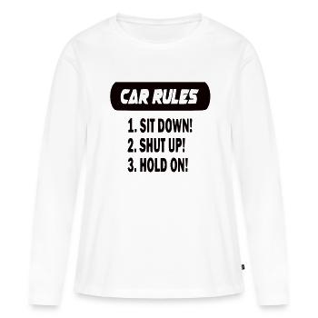Mein Auto Meine Regeln - Frauen Premium Bio Langarmshirt - Weiß - Vorne - Julia (174cm)