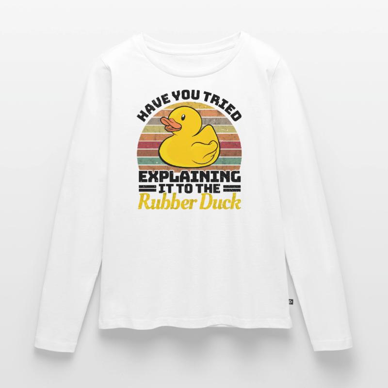 Programmierer Programming Duck Gummiente Frauen Premium Bio Langarmshirt